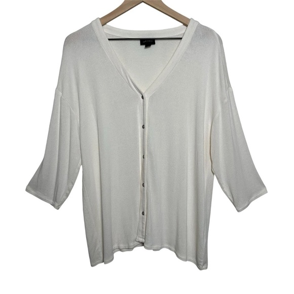 J. Jill Sweaters - J Jill Wearever Collection Large Ultra Fine 3/4 Bracelet Sleeve Cream Cardigan